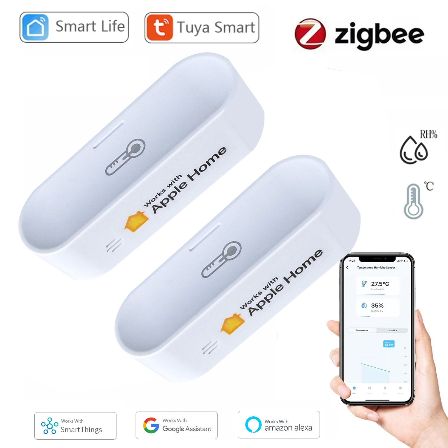 Smart Home Apple - Tuya Smart Zigbee Temperature and Humidity