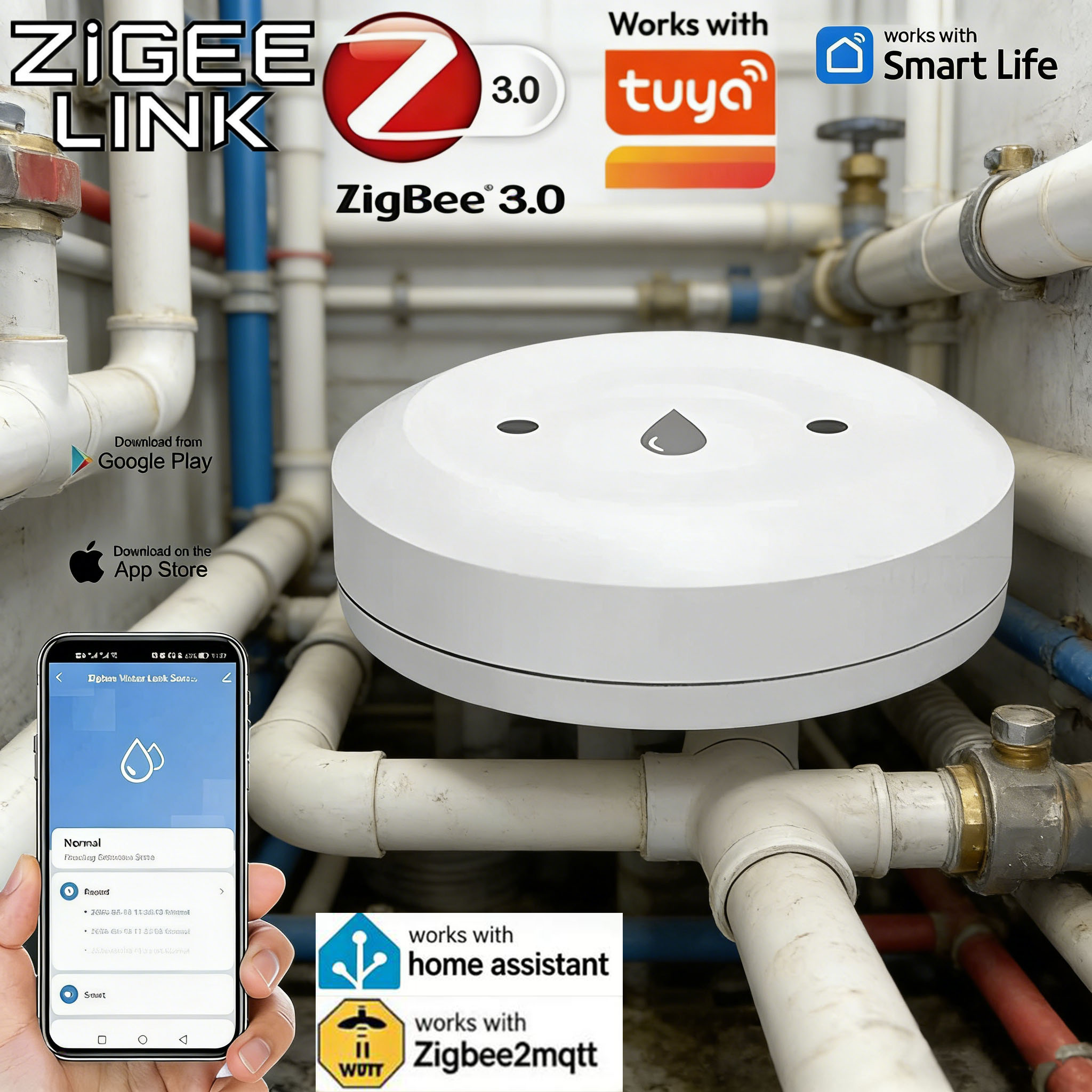 Smart Home Setup - For Tuya Zigbee Smart Water Leak
