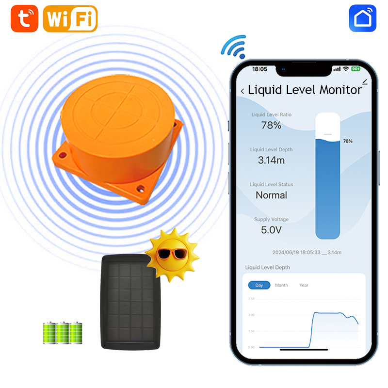 Smart Home Water Level Sensor - ME201WSP Solar Panel Smart Home Ultrasonic