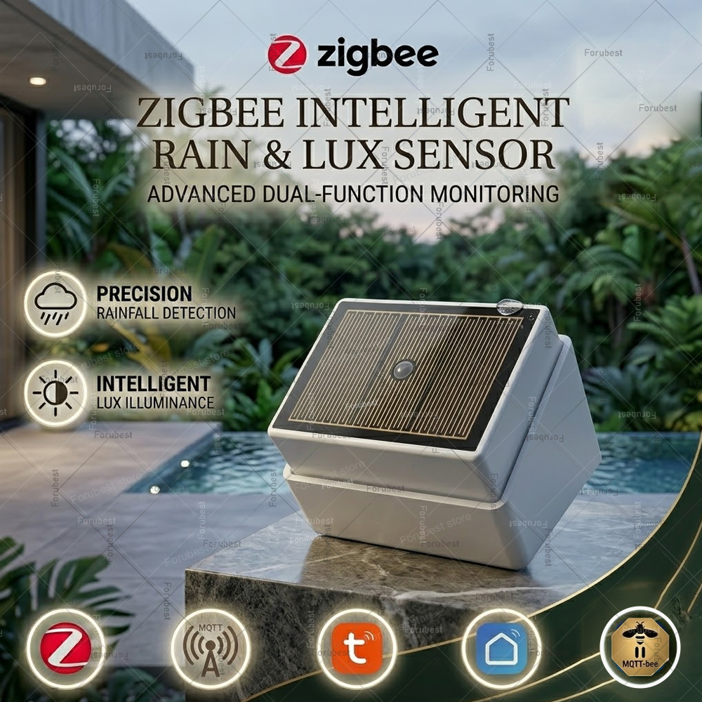 Smart Home Green - Zigbee Rain Sensor with Brightness Detector,Rainfall