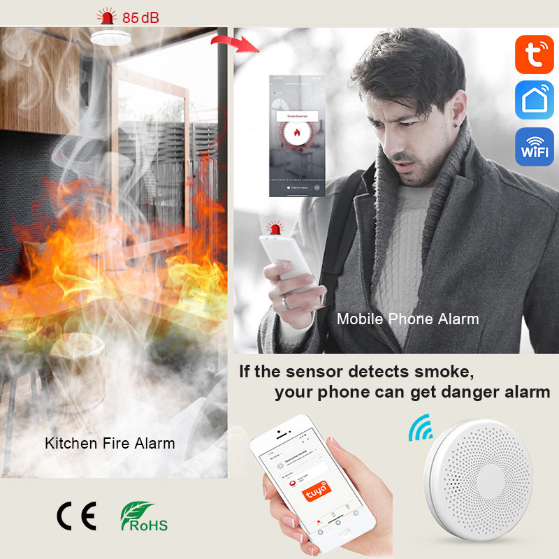 2 in 1 Version WiFi Tuya Smart - مراجعة Smart Smoke Detector وسعره