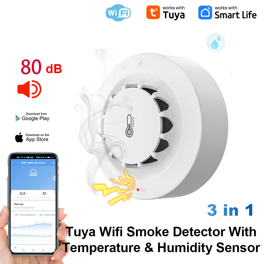 Tuya WiFi Temperature and Humi - مراجعة Smart Smoke Detector وسعره