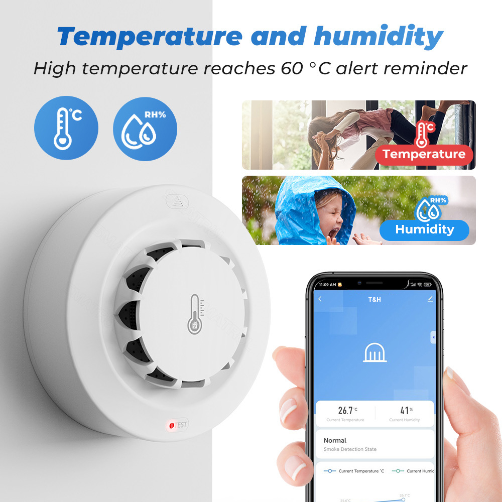 Tuya WiFi Temperature and Humi - مراجعة Smart Smoke Detector وسعره