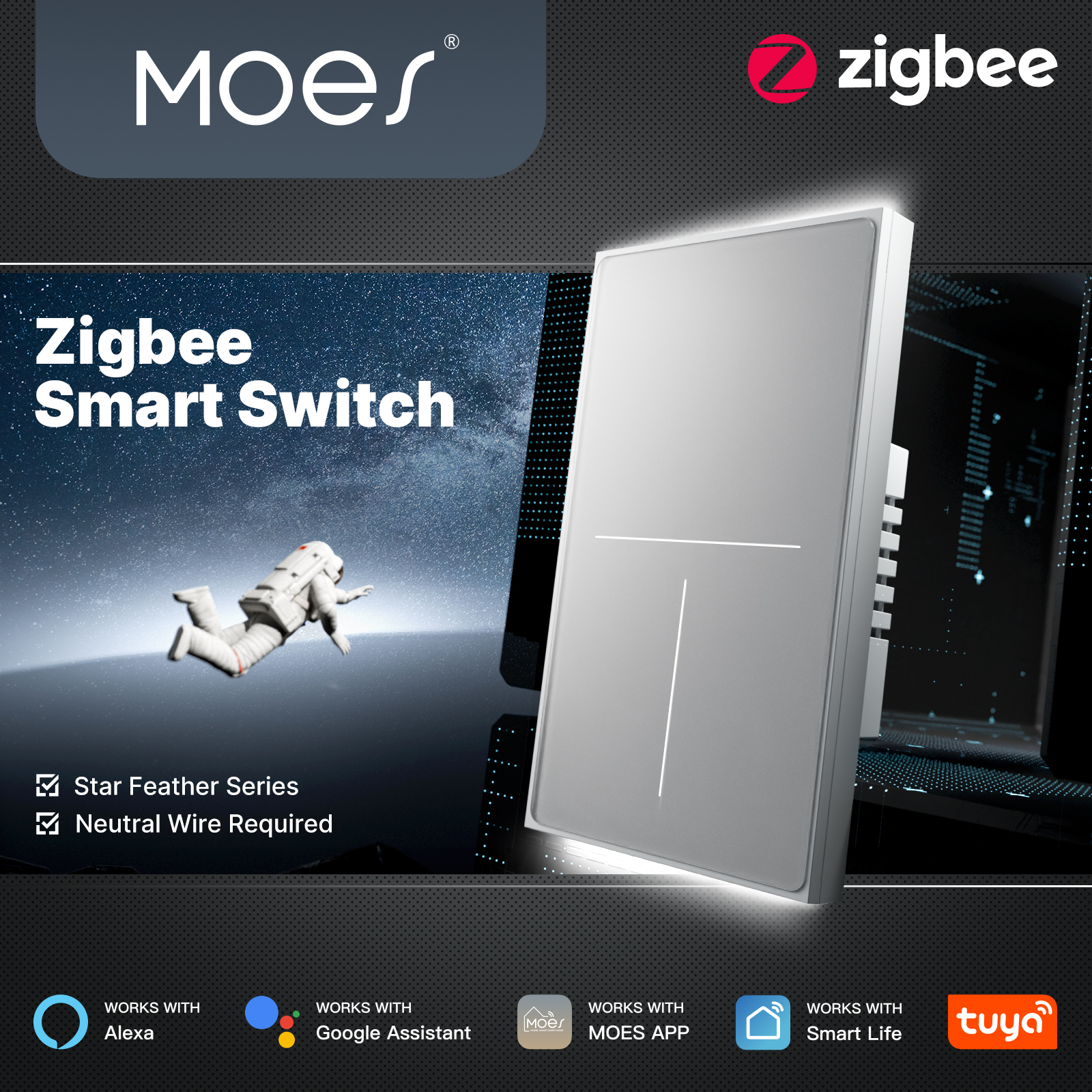 MOES Tuya ZigBee Star Feather  - مراجعة Smart Home Matter وسعره