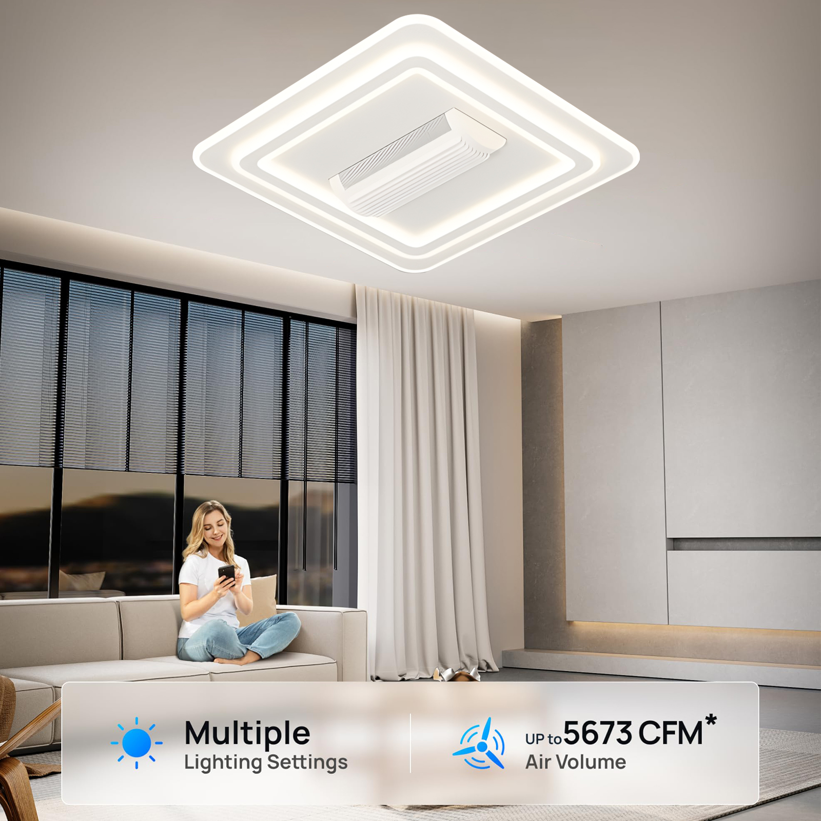 Modern Ceiling Fan with Light  - مراجعة Smart Home Ventilation وسعره