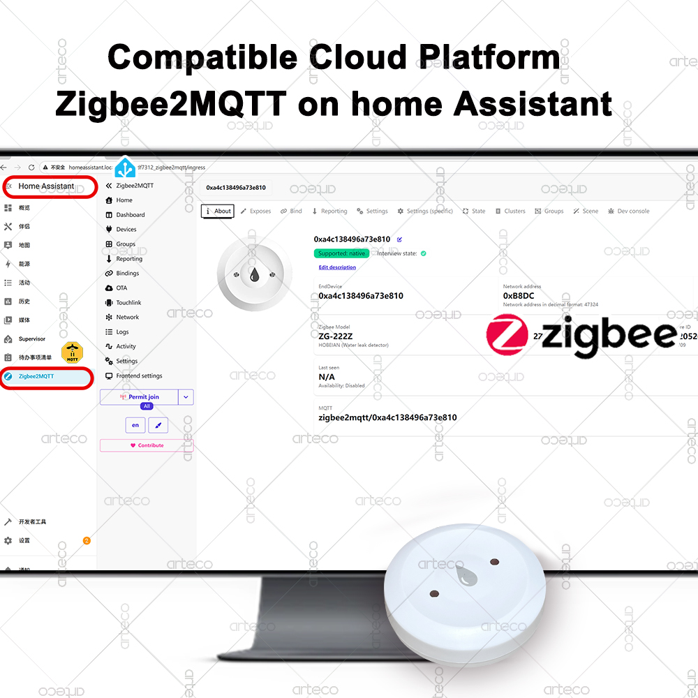 Tuya Smart Zigbee Water Sensor - مراجعة Smart Home Setup وسعره