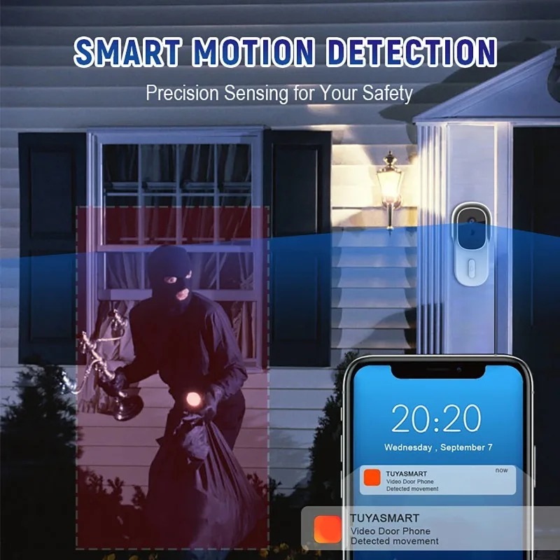 Wide View Tuya Smart Life APP  - مراجعة Wifi Doorbell Camera وسعره