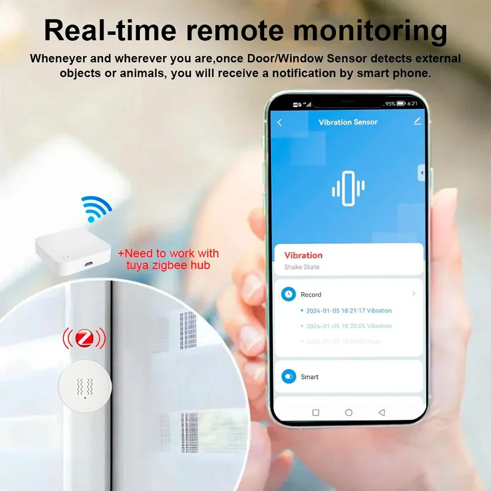 Tuya ZigBee Smart Vibration &  - مراجعة Smart Home Setup وسعره