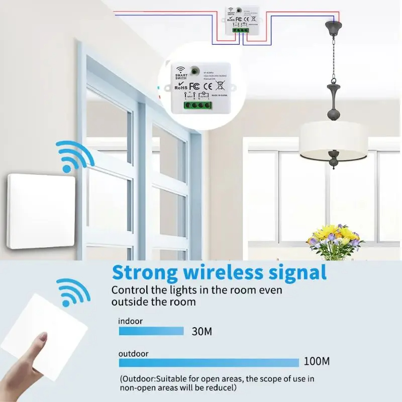 RF 433MHz Wireless Wall Switch - مراجعة Smart Home Ventilation وسعره