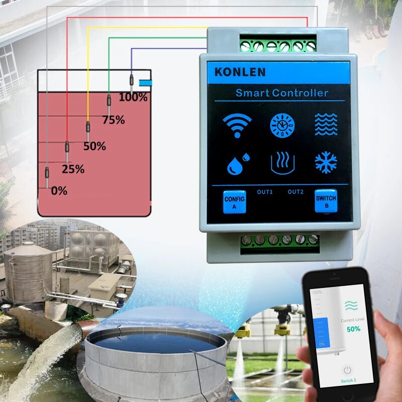 KONLEN Tuya Water Level Sensor - مراجعة Smart Home Water Level Sensor وسعره