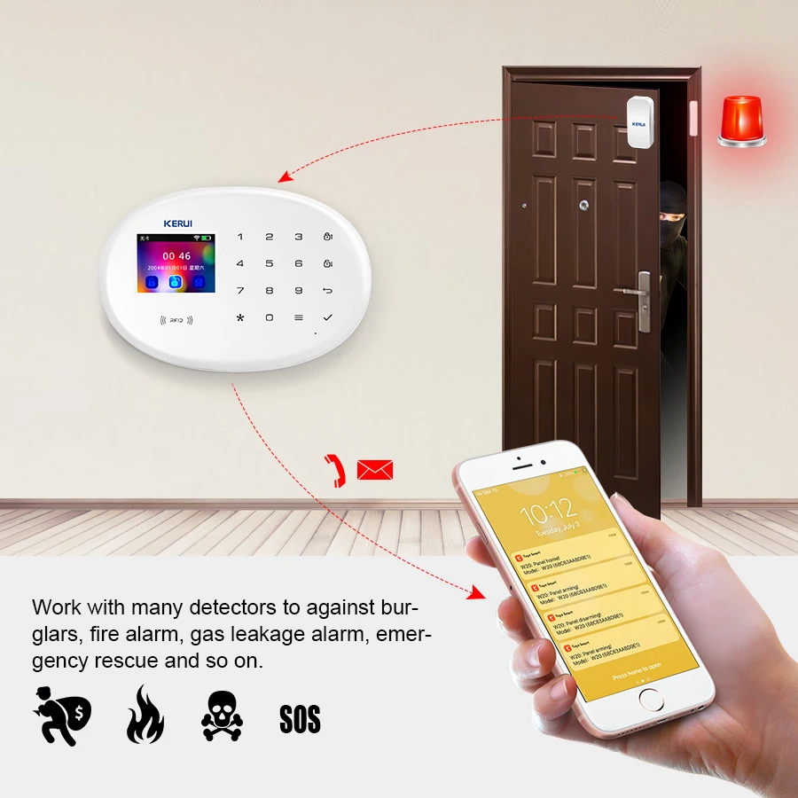 KERUI Tuya Smart Alarm System  - مراجعة Smart Smoke Detector وسعره