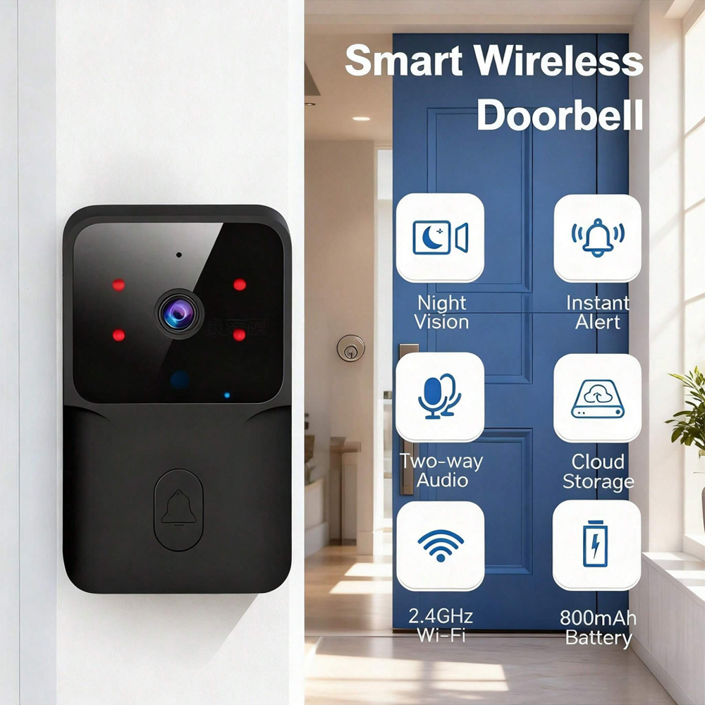 Smart WiFi Wireless doorbell I - مراجعة Smart Home Video Doorbell Installation وسعره
