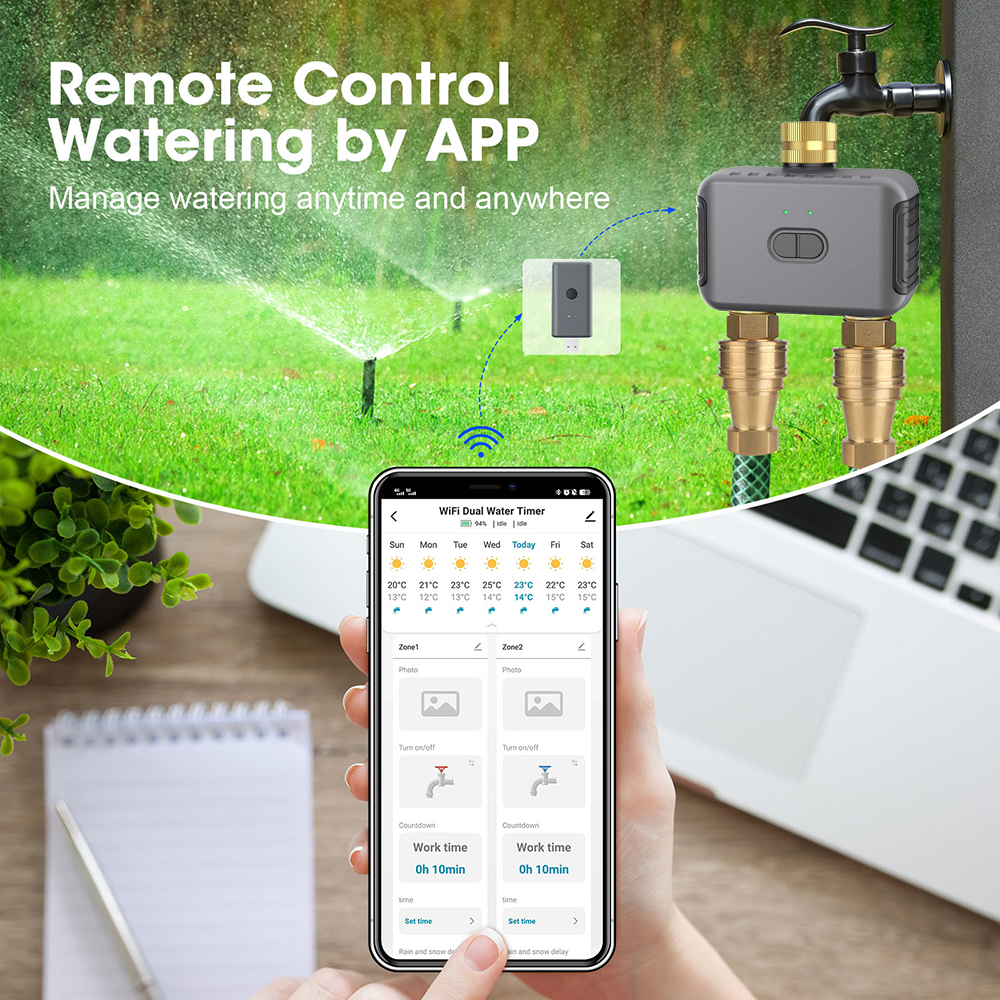 Tuya 2 Zone Watering Timer Gar - مراجعة Smart Home Devices وسعره