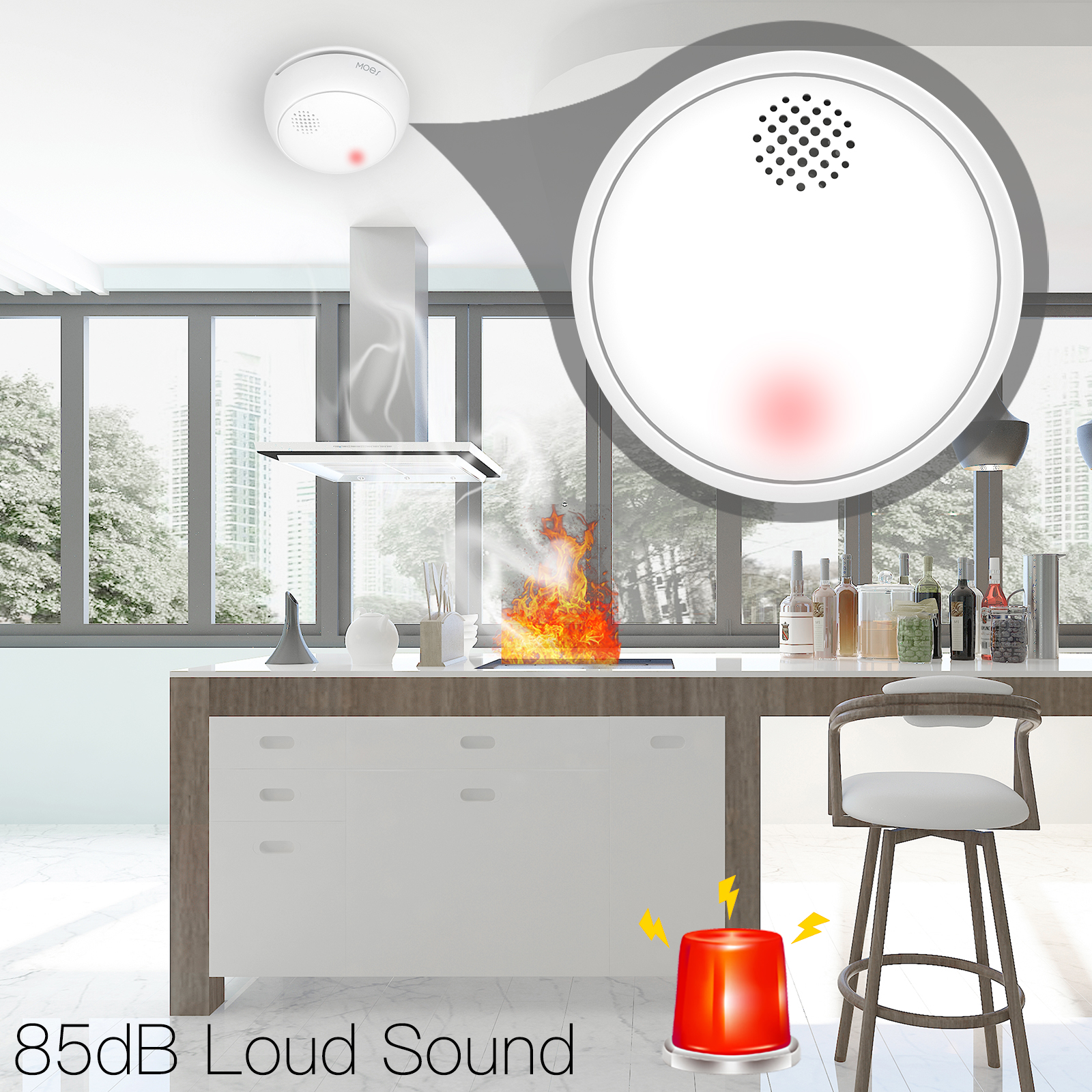 MOES ZigBee Smart Smoke Alarm  - مراجعة Smart Smoke Detector وسعره