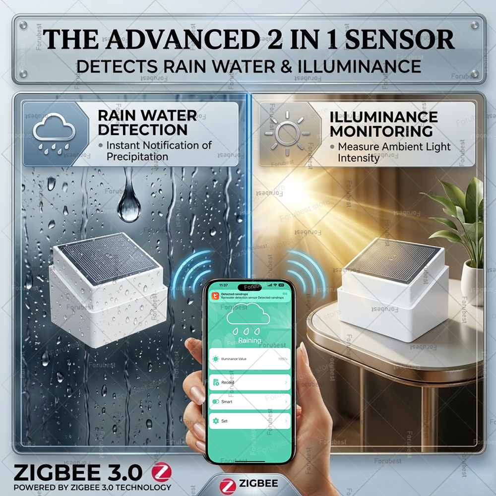 Zigbee Rain Sensor with Bright - مراجعة Smart Home Green وسعره