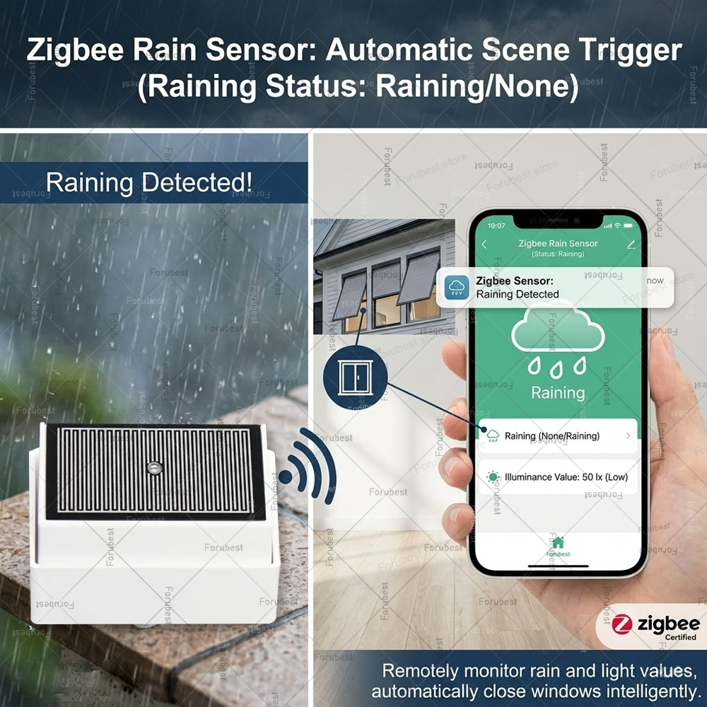 Zigbee Rain Sensor with Bright - مراجعة Smart Home Green وسعره